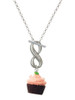 Resin Chocolate Cupcake with Pink Frosting - Custom Engraved Infinity Toggle Necklace: Personalized Jewelry Gift - Names, Initials, Dates, Bible Verses