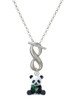 Resin Panda Bear - Custom Engraved Infinity Toggle Necklace: Personalized Jewelry Gift - Names, Initials, Dates, Bible Verses