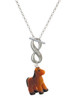 Resin Brown Pony - Custom Engraved Infinity Toggle Necklace: Personalized Jewelry Gift - Names, Initials, Dates, Bible Verses
