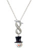 Resin Snowman Head with Top Hat - Custom Engraved Infinity Toggle Necklace: Personalized Jewelry Gift - Names, Initials, Dates, Bible Verses