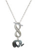 Resin Grey Elephant - Custom Engraved Infinity Toggle Necklace: Personalized Jewelry Gift - Names, Initials, Dates, Bible Verses