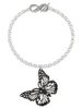 Acrylic Cut Out Butterfly Black - Custom Engraved Infinity Toggle Bracelet: Personalized Jewelry Gift - Names, Initials, Dates, Bible Verses