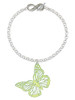 Acrylic Cut Out Butterfly Mirror Lime Green - Custom Engraved Infinity Toggle Bracelet: Personalized Jewelry Gift - Names, Initials, Dates, Bible Verses