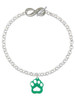 Acrylic Small Paw Green - Custom Engraved Infinity Toggle Bracelet: Personalized Jewelry Gift - Names, Initials, Dates, Bible Verses