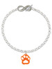 Acrylic Small Paw Orange - Custom Engraved Infinity Toggle Bracelet: Personalized Jewelry Gift - Names, Initials, Dates, Bible Verses