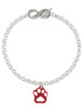 Acrylic Small Paw Maroon - Custom Engraved Infinity Toggle Bracelet: Personalized Jewelry Gift - Names, Initials, Dates, Bible Verses