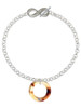 Acrylic 7/8" Ring with 4mm Crystal Mixed Brown and Yellow - Custom Engraved Infinity Toggle Bracelet: Personalized Jewelry Gift - Names, Initials, Dates, Bible Verses