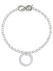 Acrylic 7/8" Ring Shimmer White - Custom Engraved Infinity Toggle Bracelet: Personalized Jewelry Gift - Names, Initials, Dates, Bible Verses
