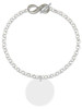 Acrylic 1 1/8" Disc Shimmer White - Custom Engraved Infinity Toggle Bracelet: Personalized Jewelry Gift - Names, Initials, Dates, Bible Verses