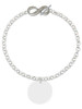 Acrylic 1" Disc Shimmer White - Custom Engraved Infinity Toggle Bracelet: Personalized Jewelry Gift - Names, Initials, Dates, Bible Verses