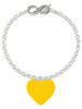 Acrylic 1" Yellow Heart - Custom Engraved Infinity Toggle Bracelet: Personalized Jewelry Gift - Names, Initials, Dates, Bible Verses