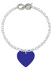 Acrylic 1" Royal Blue Heart - Custom Engraved Infinity Toggle Bracelet: Personalized Jewelry Gift - Names, Initials, Dates, Bible Verses