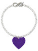 Acrylic 1" Purple Heart - Custom Engraved Infinity Toggle Bracelet: Personalized Jewelry Gift - Names, Initials, Dates, Bible Verses