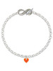 Acrylic 5/16" Orange Heart - Custom Engraved Infinity Toggle Bracelet: Personalized Jewelry Gift - Names, Initials, Dates, Bible Verses