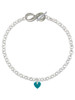 Acrylic 5/16" Teal Heart - Custom Engraved Infinity Toggle Bracelet: Personalized Jewelry Gift - Names, Initials, Dates, Bible Verses