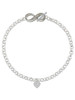 Acrylic 5/16" Shimmer White Heart - Custom Engraved Infinity Toggle Bracelet: Personalized Jewelry Gift - Names, Initials, Dates, Bible Verses