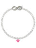 Acrylic 5/16" Hot Pink Heart - Custom Engraved Infinity Toggle Bracelet: Personalized Jewelry Gift - Names, Initials, Dates, Bible Verses