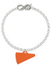 Acrylic Large Orange Megaphone - Custom Engraved Infinity Toggle Bracelet: Personalized Jewelry Gift - Names, Initials, Dates, Bible Verses