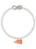Acrylic Orange Cheer Megaphone - Custom Engraved Infinity Toggle Bracelet: Personalized Jewelry Gift - Names, Initials, Dates, Bible Verses