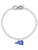 Acrylic Royal Blue Cheer Megaphone - Custom Engraved Infinity Toggle Bracelet: Personalized Jewelry Gift - Names, Initials, Dates, Bible Verses