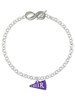 Acrylic Purple Cheer Megaphone - Custom Engraved Infinity Toggle Bracelet: Personalized Jewelry Gift - Names, Initials, Dates, Bible Verses