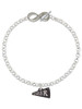 Acrylic Black Cheer Megaphone - Custom Engraved Infinity Toggle Bracelet: Personalized Jewelry Gift - Names, Initials, Dates, Bible Verses