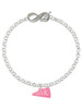 Acrylic Hot Pink Cheer Megaphone - Custom Engraved Infinity Toggle Bracelet: Personalized Jewelry Gift - Names, Initials, Dates, Bible Verses