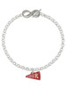Acrylic Maroon Cheer Megaphone - Custom Engraved Infinity Toggle Bracelet: Personalized Jewelry Gift - Names, Initials, Dates, Bible Verses
