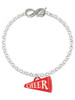 Acrylic Large Red Cheer Megaphone - Custom Engraved Infinity Toggle Bracelet: Personalized Jewelry Gift - Names, Initials, Dates, Bible Verses