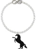 Acrylic 1.5 Black Horse - Custom Engraved Infinity Toggle Bracelet: Personalized Jewelry Gift - Names, Initials, Dates, Bible Verses