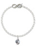 Silver Plated 3-D Enamel Soccerball Spinner - Custom Engraved Infinity Toggle Bracelet: Personalized Jewelry Gift - Names, Initials, Dates, Bible Verses