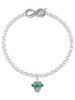 Silver Plated Crystal Green Spinner - Custom Engraved Infinity Toggle Bracelet: Personalized Jewelry Gift - Names, Initials, Dates, Bible Verses