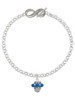 Silver Plated Crystal Royal Blue Spinner - Custom Engraved Infinity Toggle Bracelet: Personalized Jewelry Gift - Names, Initials, Dates, Bible Verses