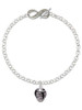 Two-tone Chinese Pattern on Black Spinner - Custom Engraved Infinity Toggle Bracelet: Personalized Jewelry Gift - Names, Initials, Dates, Bible Verses