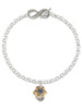 Gold-tone Star of David with Blue Crystal Spinner - Custom Engraved Infinity Toggle Bracelet: Personalized Jewelry Gift - Names, Initials, Dates, Bible Verses