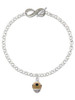 Gold-tone Wide Black Dots on Tan Spinner - Custom Engraved Infinity Toggle Bracelet: Personalized Jewelry Gift - Names, Initials, Dates, Bible Verses