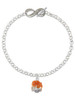 Hot Orange Hibiscus Flowers Spinner - Custom Engraved Infinity Toggle Bracelet: Personalized Jewelry Gift - Names, Initials, Dates, Bible Verses