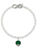 12mm Faceted Green Glass Spinner - Custom Engraved Infinity Toggle Bracelet: Personalized Jewelry Gift - Names, Initials, Dates, Bible Verses