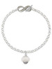 Opaque White Faceted Glass Spinner - Custom Engraved Infinity Toggle Bracelet: Personalized Jewelry Gift - Names, Initials, Dates, Bible Verses