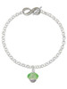 Lime Green Faceted Glass Spinner - Custom Engraved Infinity Toggle Bracelet: Personalized Jewelry Gift - Names, Initials, Dates, Bible Verses