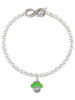 Silver Plated Lime Green Center Spinner - Custom Engraved Infinity Toggle Bracelet: Personalized Jewelry Gift - Names, Initials, Dates, Bible Verses