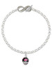 Silver Plated Wide Hot Pink Cheetah Print Band Spinner - Custom Engraved Infinity Toggle Bracelet: Personalized Jewelry Gift - Names, Initials, Dates, Bible Verses