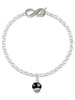 Silver Plated Lime Green Dots on Black Spinner - Custom Engraved Infinity Toggle Bracelet: Personalized Jewelry Gift - Names, Initials, Dates, Bible Verses