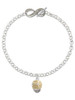 Gold-tone Raised Flowers with Clear Crystals on Barrel Spinner - Custom Engraved Infinity Toggle Bracelet: Personalized Jewelry Gift - Names, Initials, Dates, Bible Verses