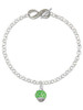 Silver Plated Lime Green Giraffe Print Spinner - Custom Engraved Infinity Toggle Bracelet: Personalized Jewelry Gift - Names, Initials, Dates, Bible Verses