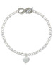 Silver Plated Small 2-D Puffy Heart - Custom Engraved Infinity Toggle Bracelet: Personalized Jewelry Gift - Names, Initials, Dates, Bible Verses
