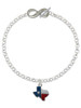 Silver Plated Enamel Lone Star Texas - Custom Engraved Infinity Toggle Bracelet: Personalized Jewelry Gift - Names, Initials, Dates, Bible Verses