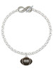Silver Plated Large Enamel Football - Custom Engraved Infinity Toggle Bracelet: Personalized Jewelry Gift - Names, Initials, Dates, Bible Verses