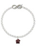 Silver Plated Small Maroon Paw - Custom Engraved Infinity Toggle Bracelet: Personalized Jewelry Gift - Names, Initials, Dates, Bible Verses