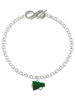 Silver Plated Small Green Megaphone - Custom Engraved Infinity Toggle Bracelet: Personalized Jewelry Gift - Names, Initials, Dates, Bible Verses